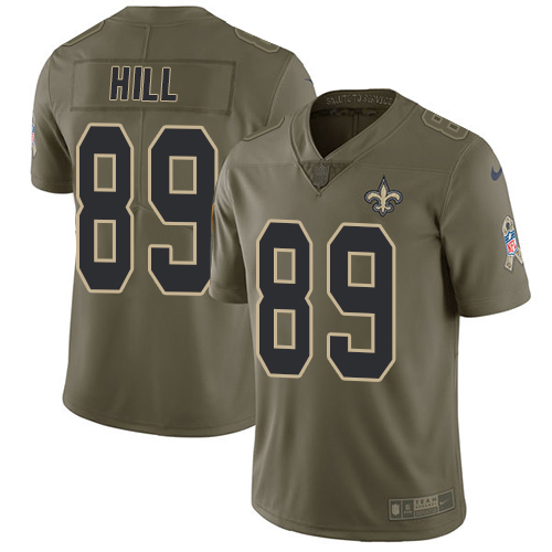 Nike Saints #89 Josh Hill Olive Men's Stitched NFL Limited Salute To Service Jersey - Click Image to Close